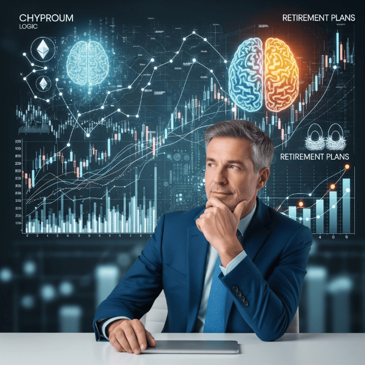 An illustration depicting an investor thoughtfully analyzing financial charts, symbolizing the careful balance required between rational analysis and emotional control in mastering behavioral finance for smart investment decisions.